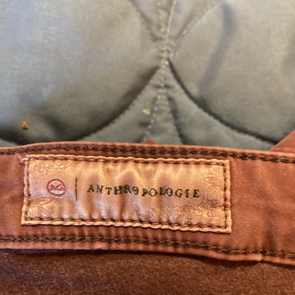 Anthropologie AG the abbey ankle burgundy mid rise super skinny ankle jeans - Picture 3 of 5